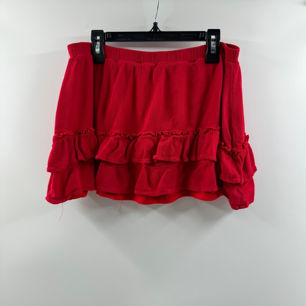 Urban Heritage Red Ruffle Mini Skirt Size Medium - Picture 5 of 5
